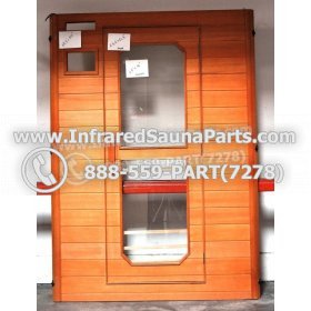 WOOD SAUNA WALLS - HEMLOCK WOOD SAUNA PANEL + DOOR ( 69.5" x 50" ) 2