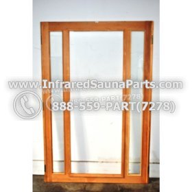 WOOD SAUNA WALLS - HEMLOCK WOOD SAUNA PANEL WITH GLASS OUT ( 73" x 48.5" ) IN ( 65" x 23.7" ) 4