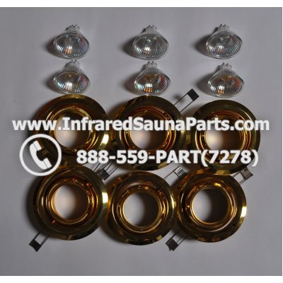 COMPLETE LIGHT ASSEMBLY 220V / 240V - COMPLETE LIGHT ASSEMBLY 6 HOUSING IN GOLD FINISH WITH 6 BULBS 220V / 240V 1